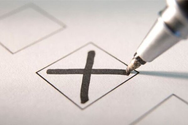 A cross on a ballot.